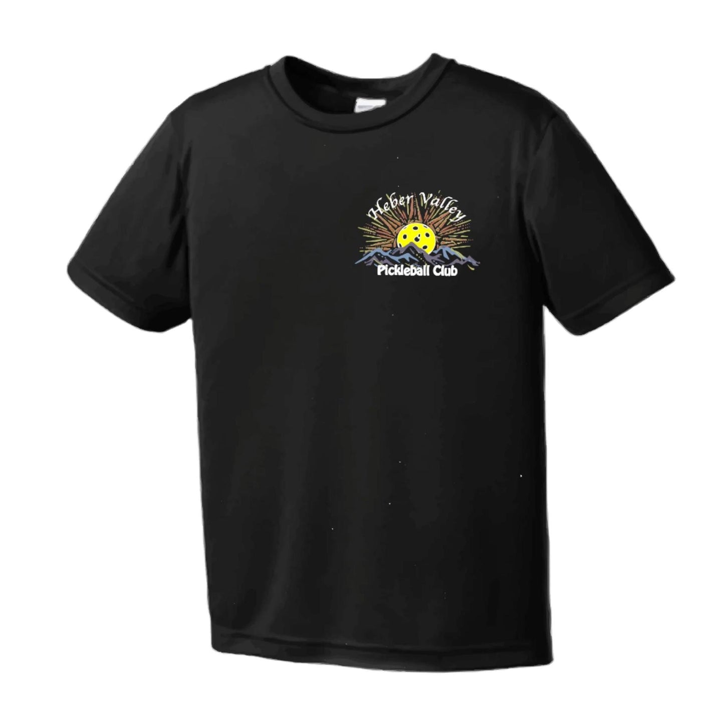 Heber Valley Pickleball Club (Legacy Design Small) | Youth Short Sleeve Pickleball Performance T-Shirts | 100% Polyester