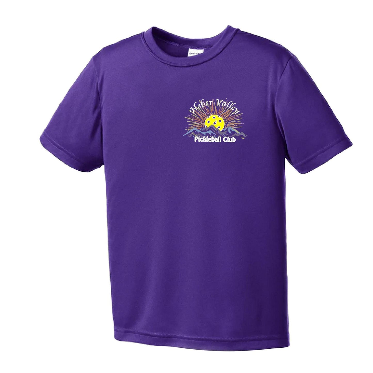 Heber Valley Pickleball Club (Small Design) | Youth Short Sleeve Pickleball Shirts | 100% Polyester