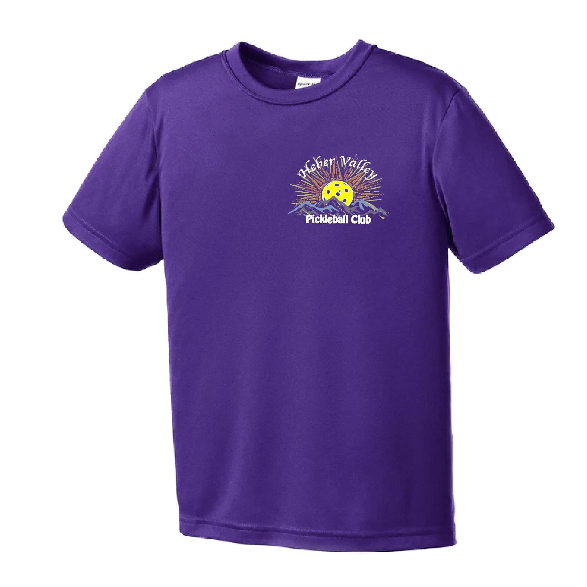 Heber Valley Pickleball Club (Small Design) | Youth Short Sleeve Pickleball Shirts | 100% Polyester