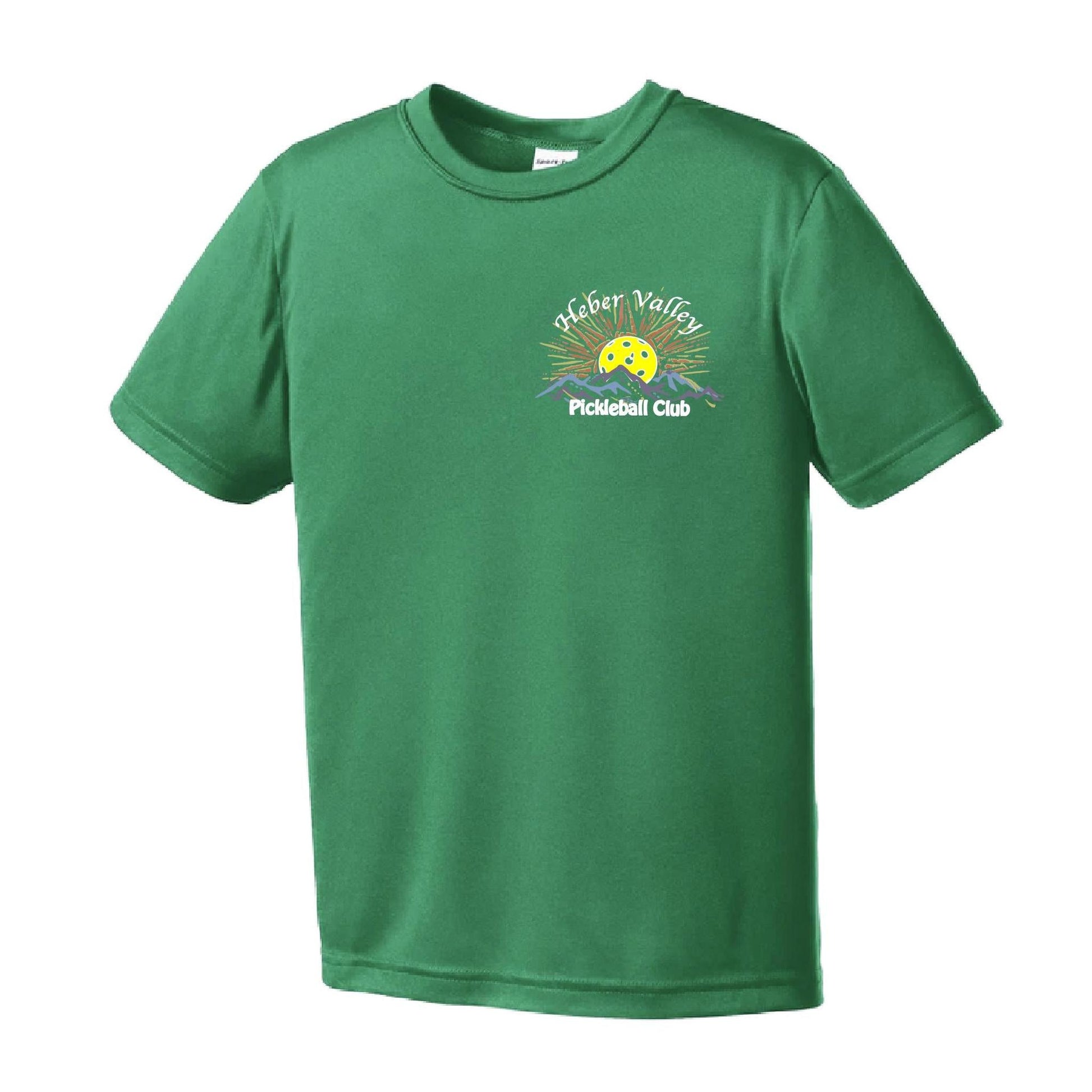 Heber Valley Pickleball Club (Small Design) | Youth Short Sleeve Pickleball Shirts | 100% Polyester