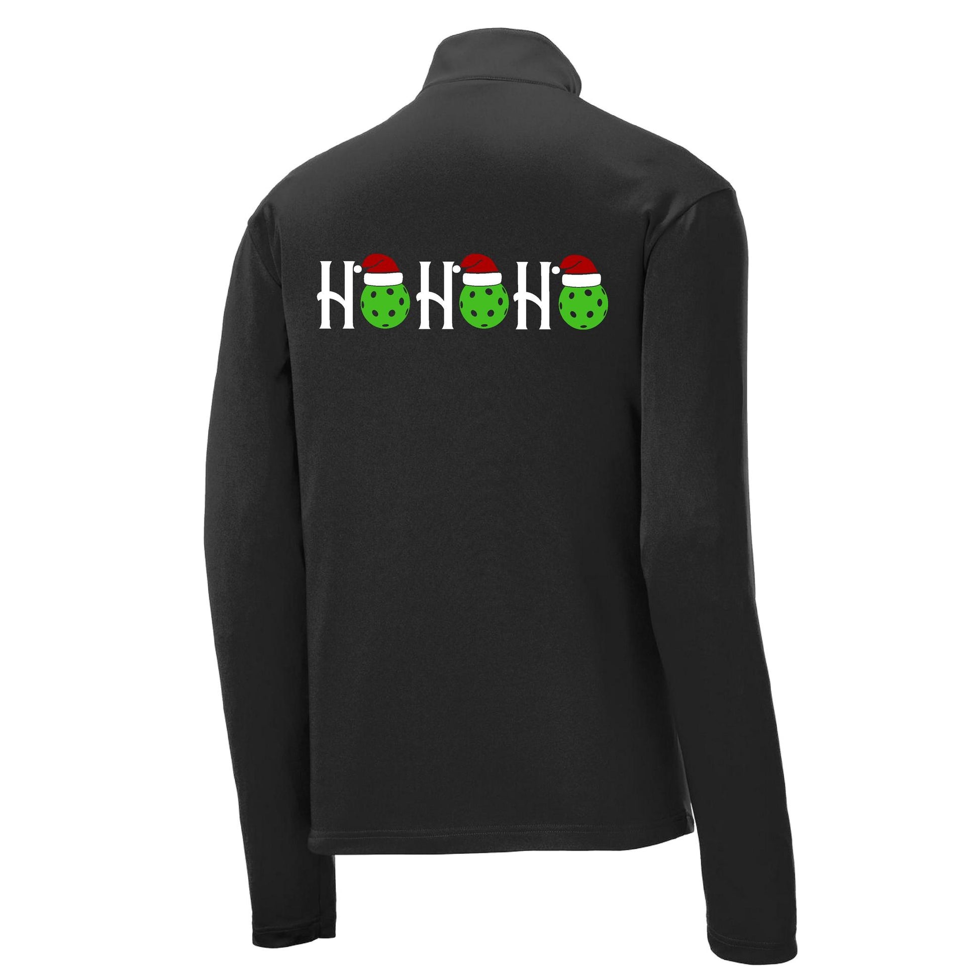 Ho Ho Ho | Men's 1/4 Zip Long Sleeve Pullover Athletic Performance Shirt | 100% Polyester