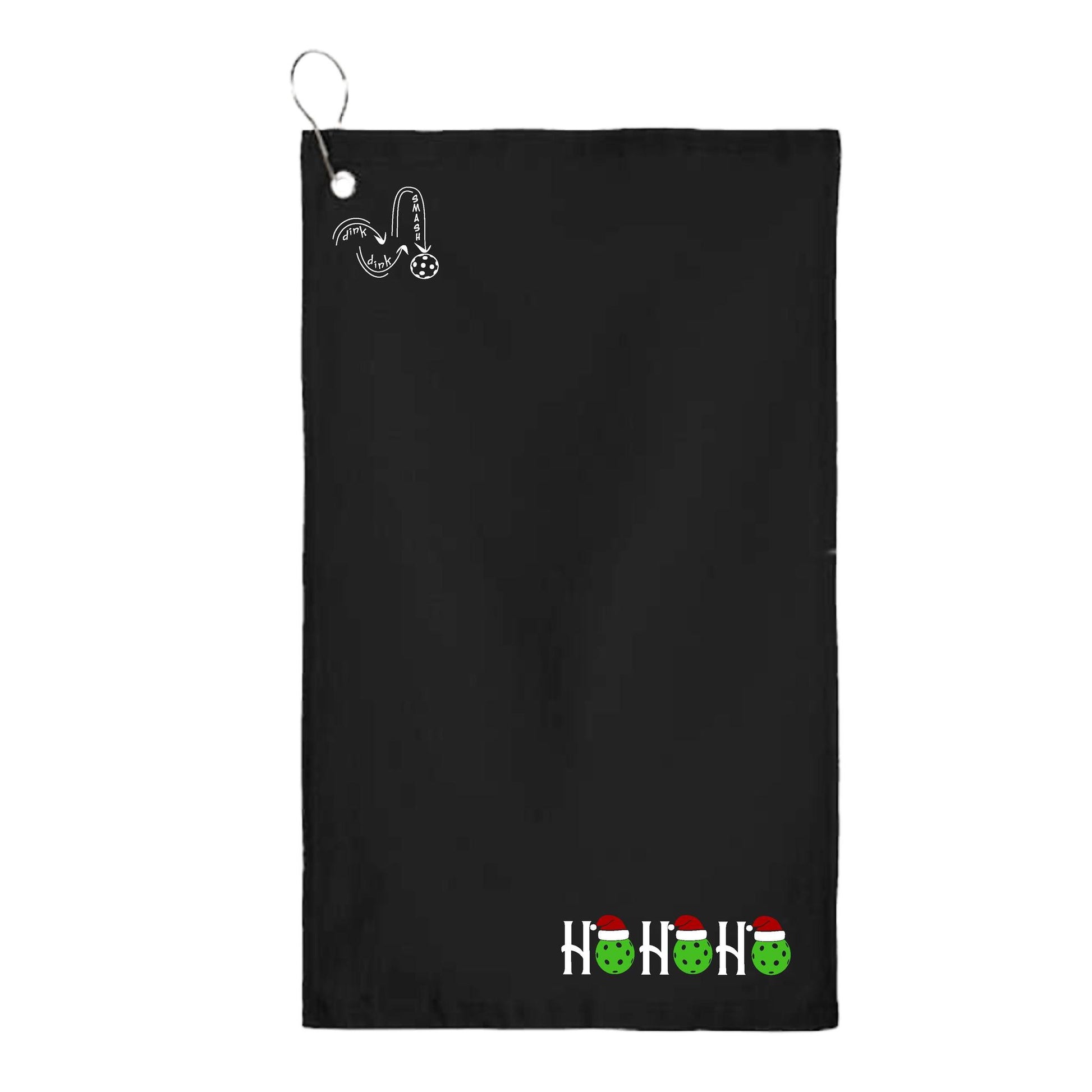 Ho Ho Ho | Pickleball Court Towels | Grommeted 100% Cotton Terry Velour