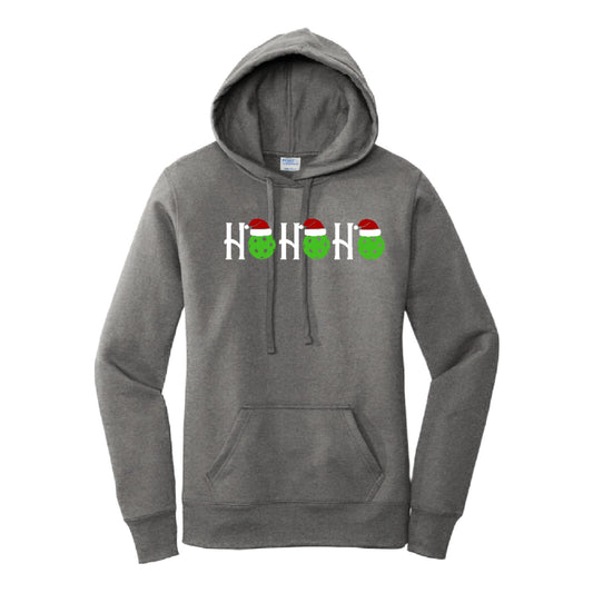 Ho Ho Ho | Women’s Fitted Hoodie Pickleball Sweatshirt | 50% Cotton 50% Poly Fleece