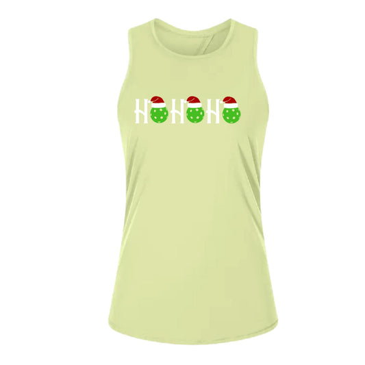 Ho Ho Ho | Women's Split Back or Tied Back Pickleball Performance Tank | 80/20 Nylon Spandex Mix