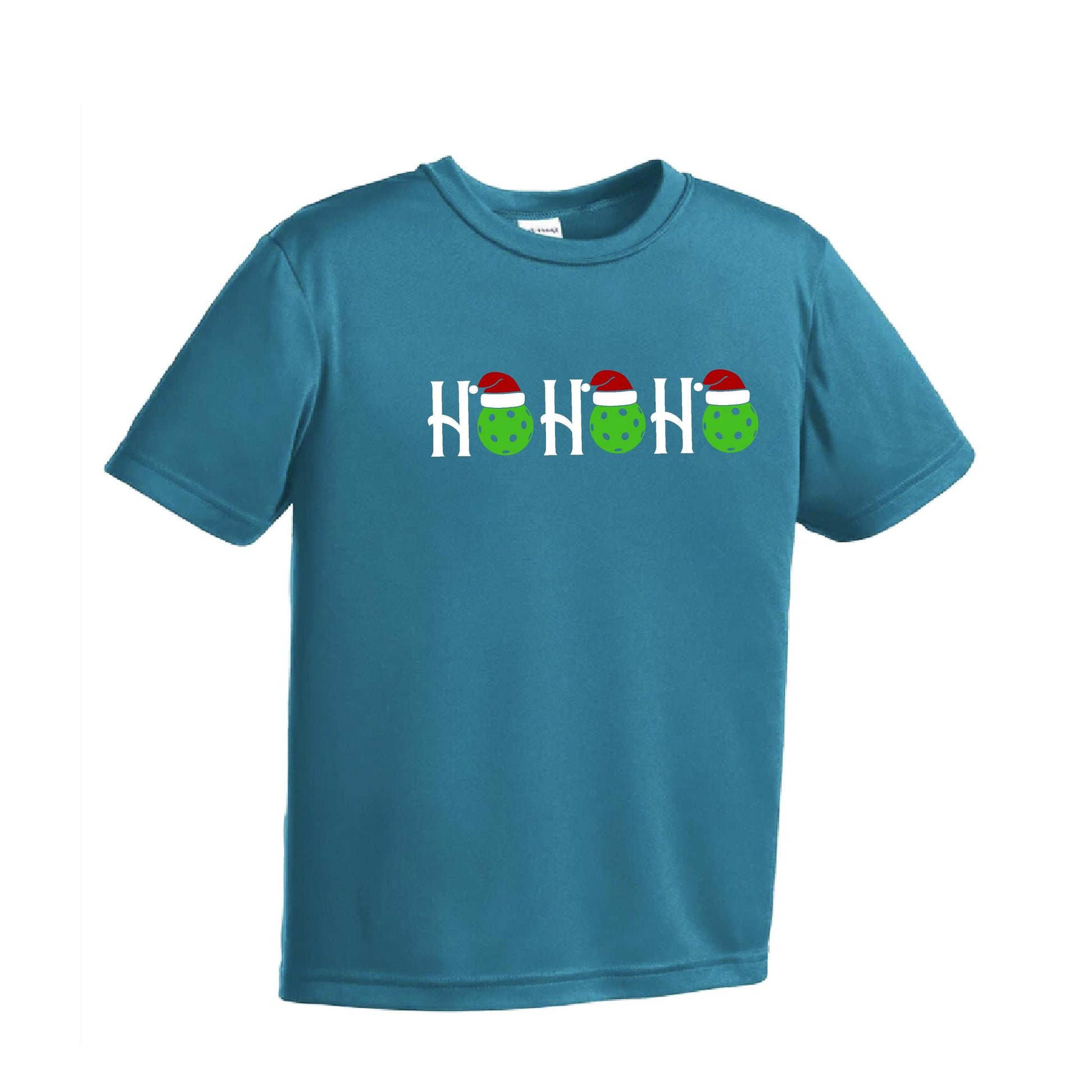 Ho Ho Ho | Youth Short Sleeve Pickleball Performance T-Shirts | 100% Polyester