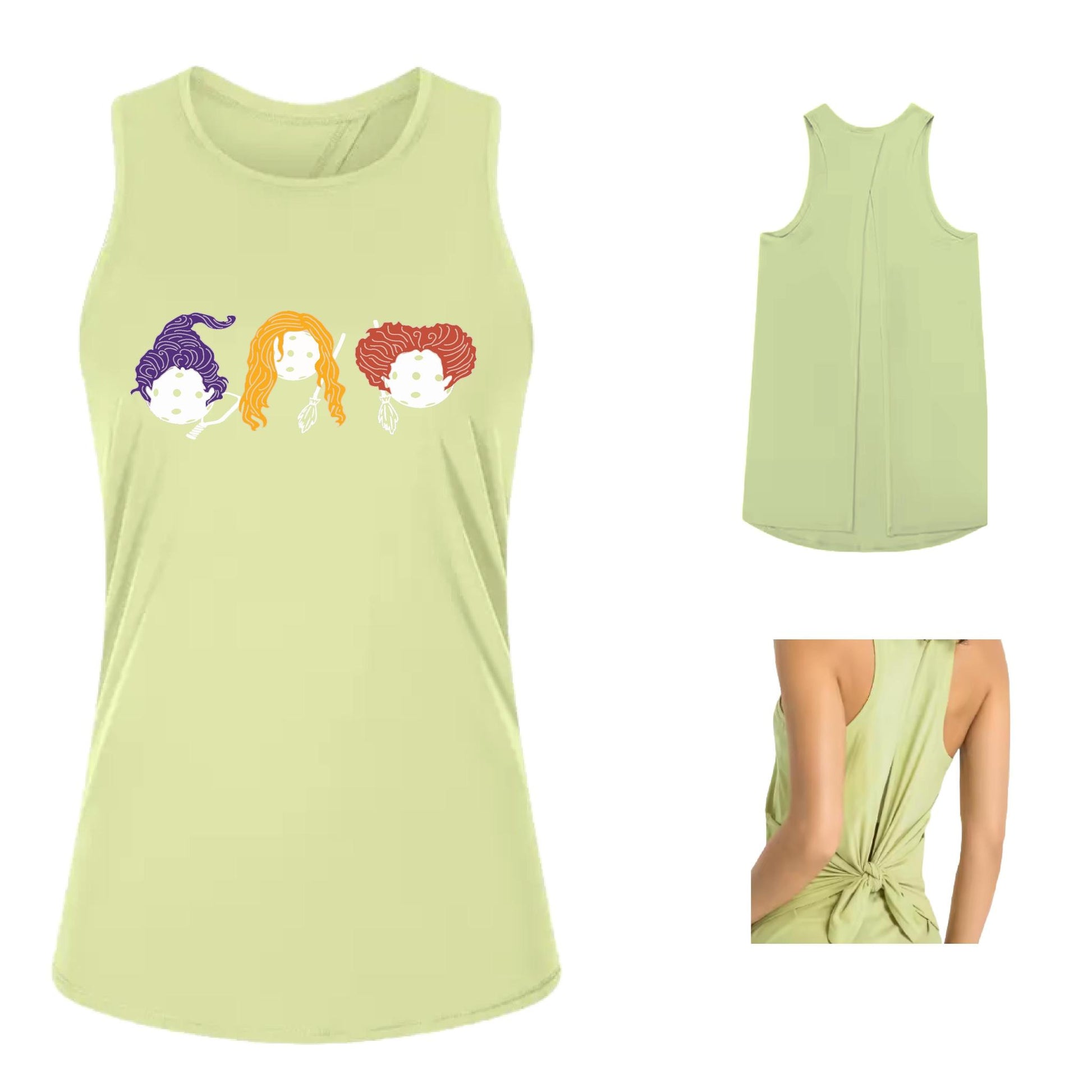 Hocus Pocus | Women's Split Back or Tied Back Pickleball Performance Tank | 80/20 Nylon Spandex Mix