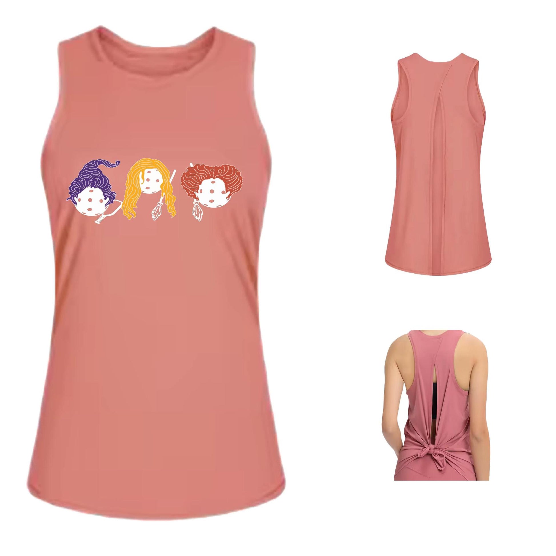 Hocus Pocus | Women's Split Back or Tied Back Pickleball Performance Tank | 80/20 Nylon Spandex Mix