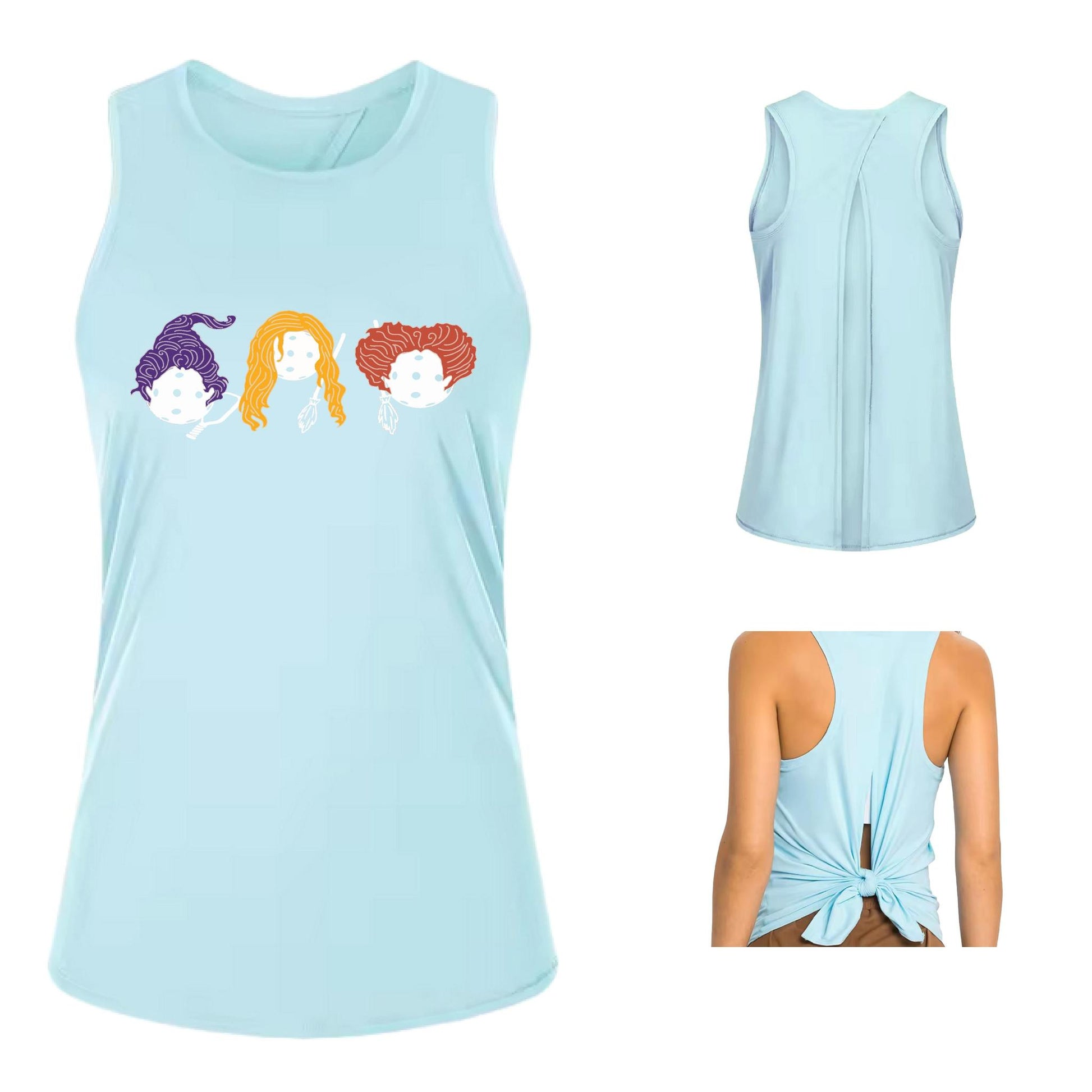 Hocus Pocus | Women's Split Back or Tied Back Pickleball Performance Tank | 80/20 Nylon Spandex Mix