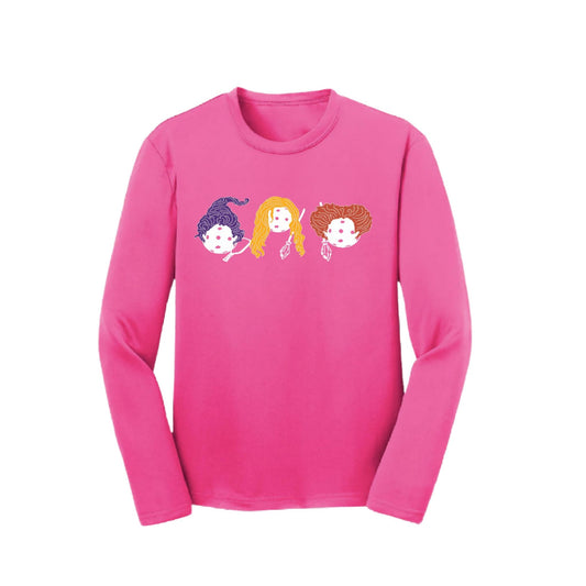 Hocus Pocus | Youth Long Sleeve Pickleball Performance T-Shirts | 100% Polyester