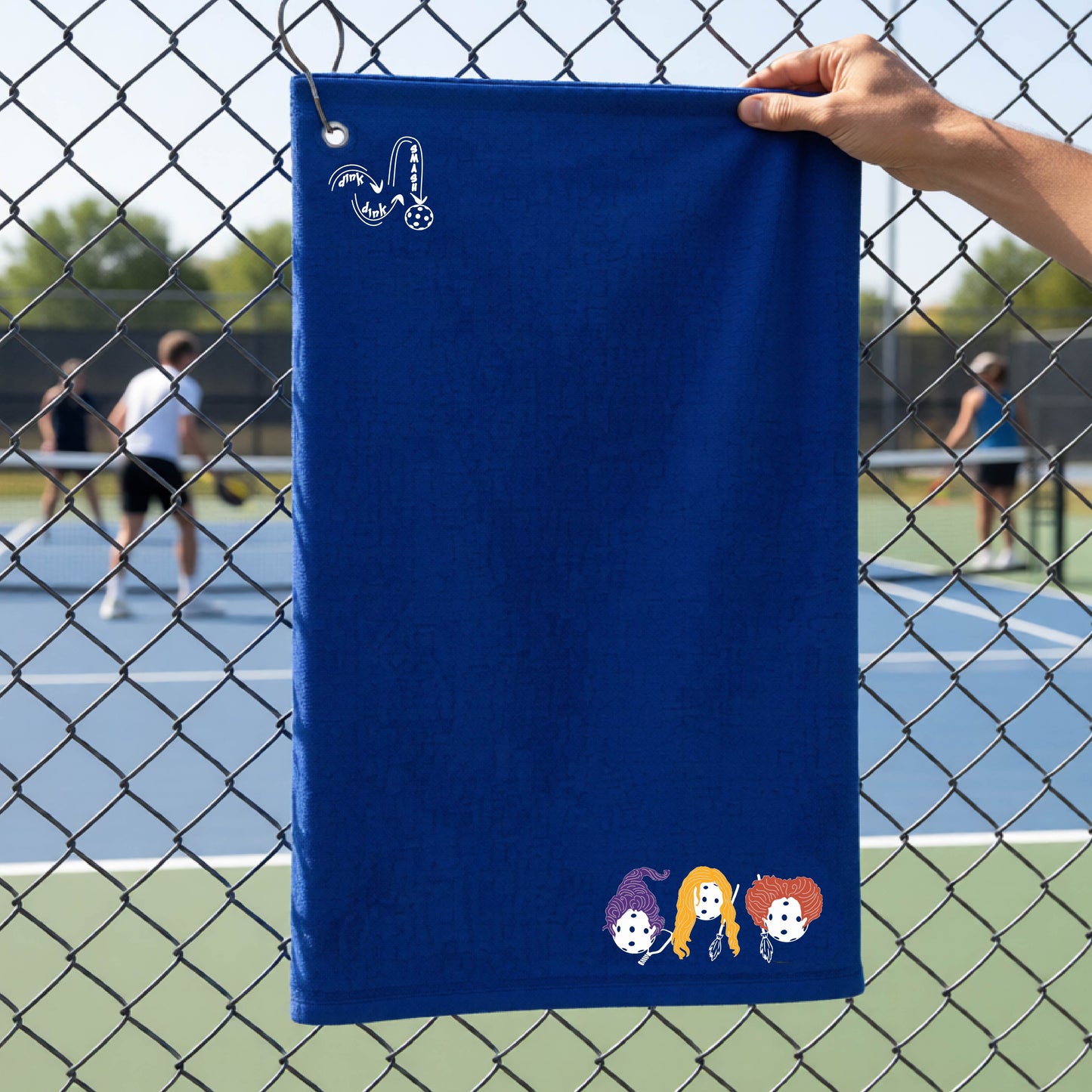 Halloween Pickleball Cotton Terry Towels Grommet Hook and Hemmed Edges Premium Court Towel