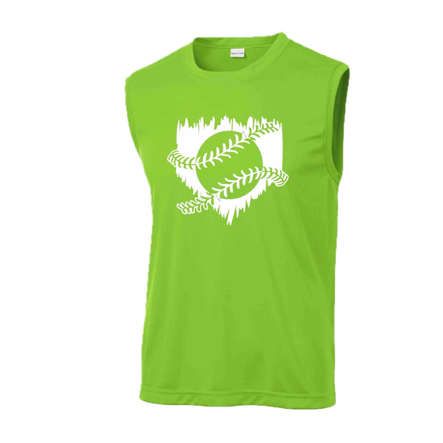 Home Run | Men's Sleeveless Athletic Baseball Performance T-Shirt | 100% Polyester