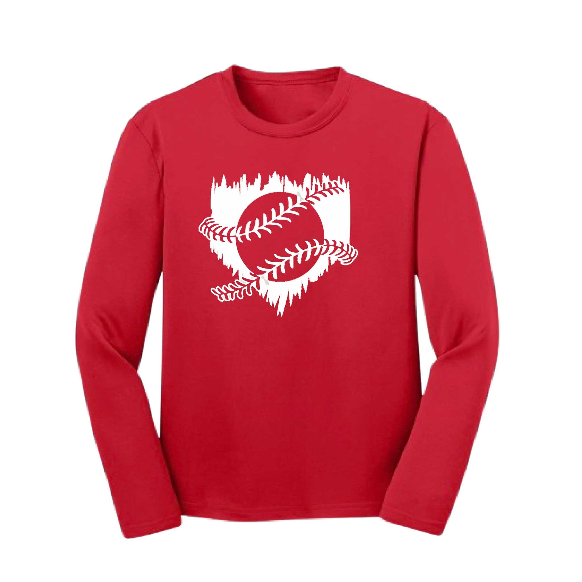 Home Run | Youth Long Sleeve Baseball Performance T-Shirts | 100% Polyester