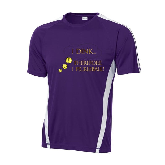 I Dink Therefore I Pickleball | Clearance Men’s Short Sleeve Pickleball Performance T-Shirt | 100% Polyester