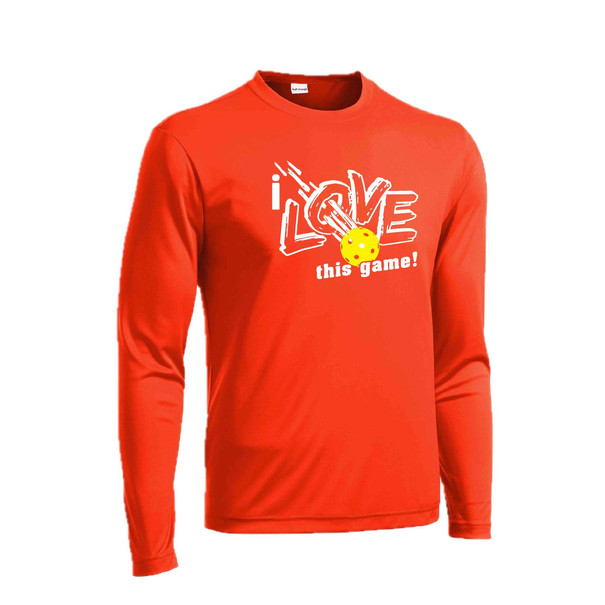 I Love This Game | Men's Long Sleeve Athletic Pickleball Performance T-Shirt | 100% Polyester