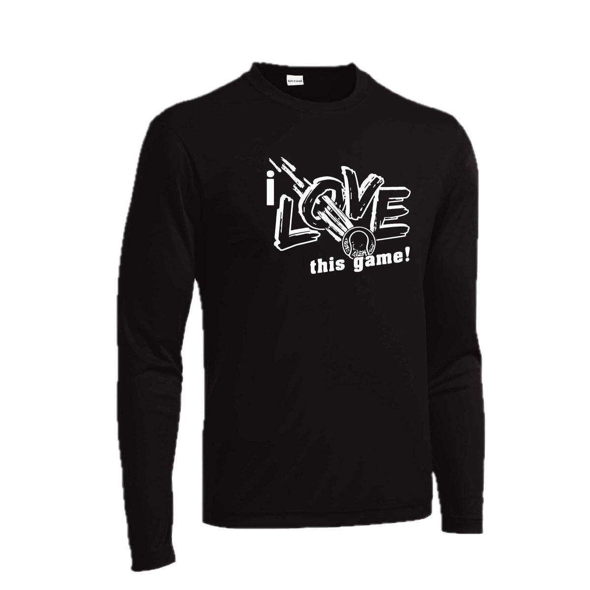 I Love This Game | Men's Long Sleeve Athletic Tennis Performance T-Shirt | 100% Polyester