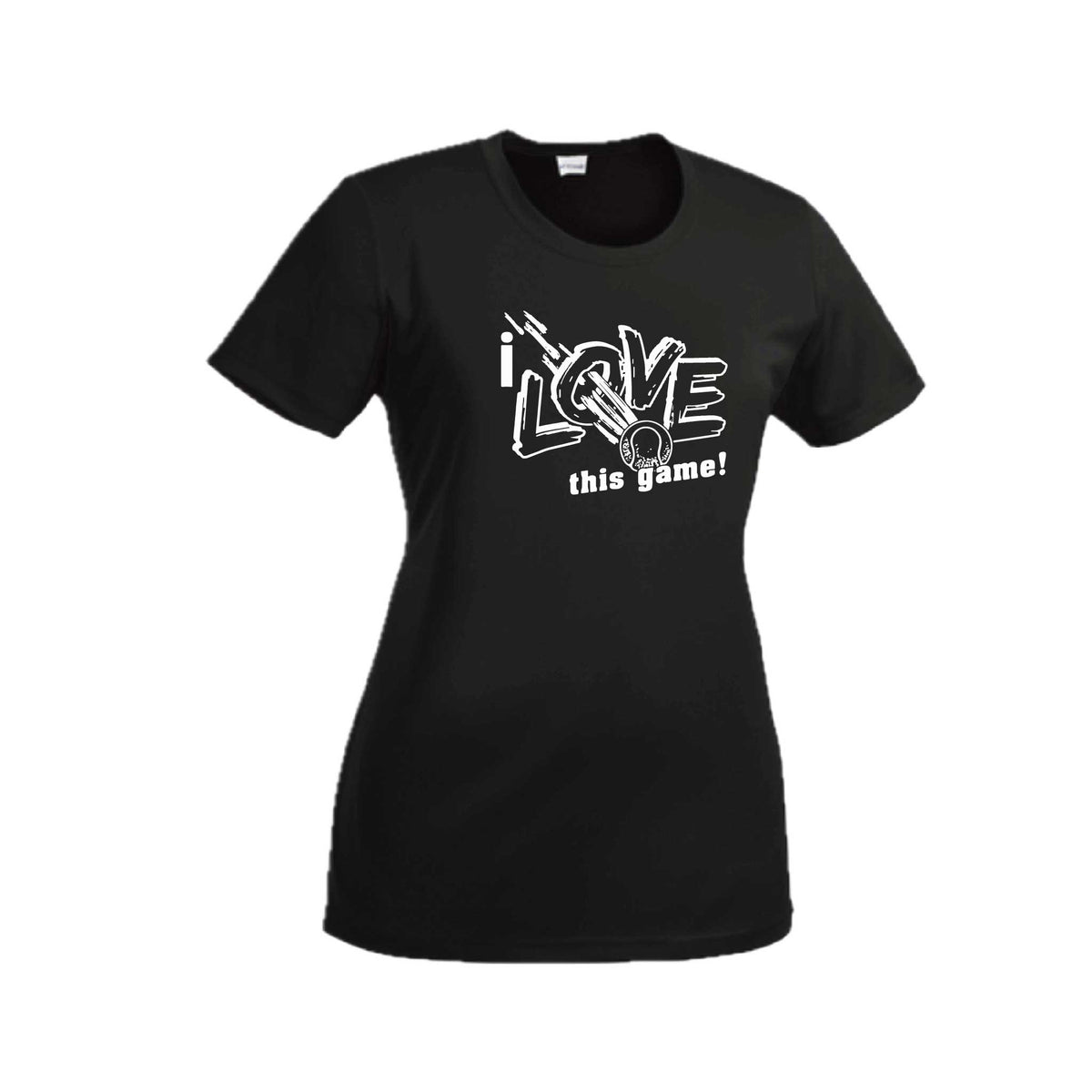 I Love This Game | Women’s Short Sleeve Crewneck Tennis T-Shirts | 100% Polyester