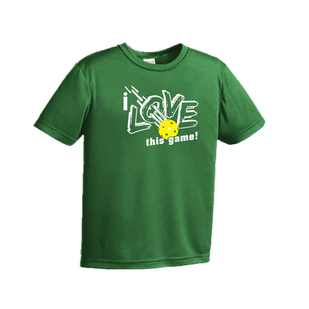 I Love This Game | Youth Short Sleeve Pickleball Performance T-Shirts | 100% Polyester