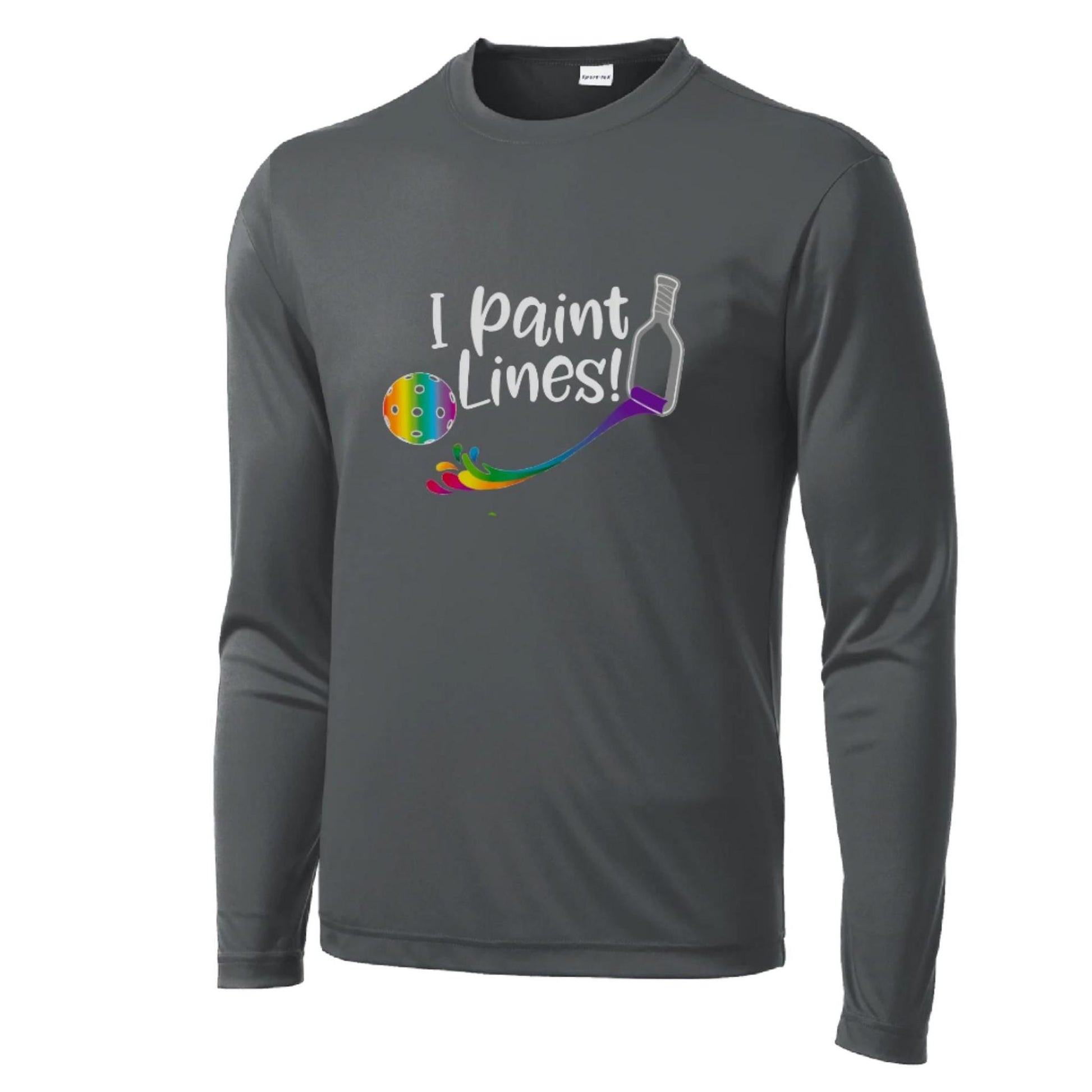 I Paint Pickleball Lines | Men's Long Sleeve Pickleball Performance T-Shirt | 100% Polyester