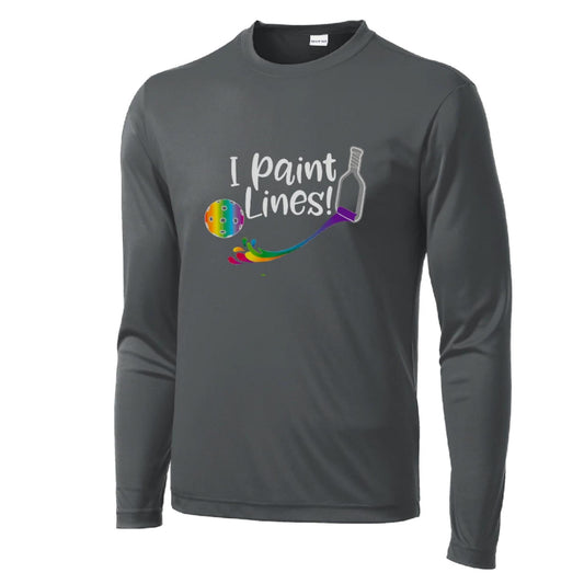 I Paint Pickleball Lines | Men's Long Sleeve Pickleball Performance T-Shirt | 100% Polyester