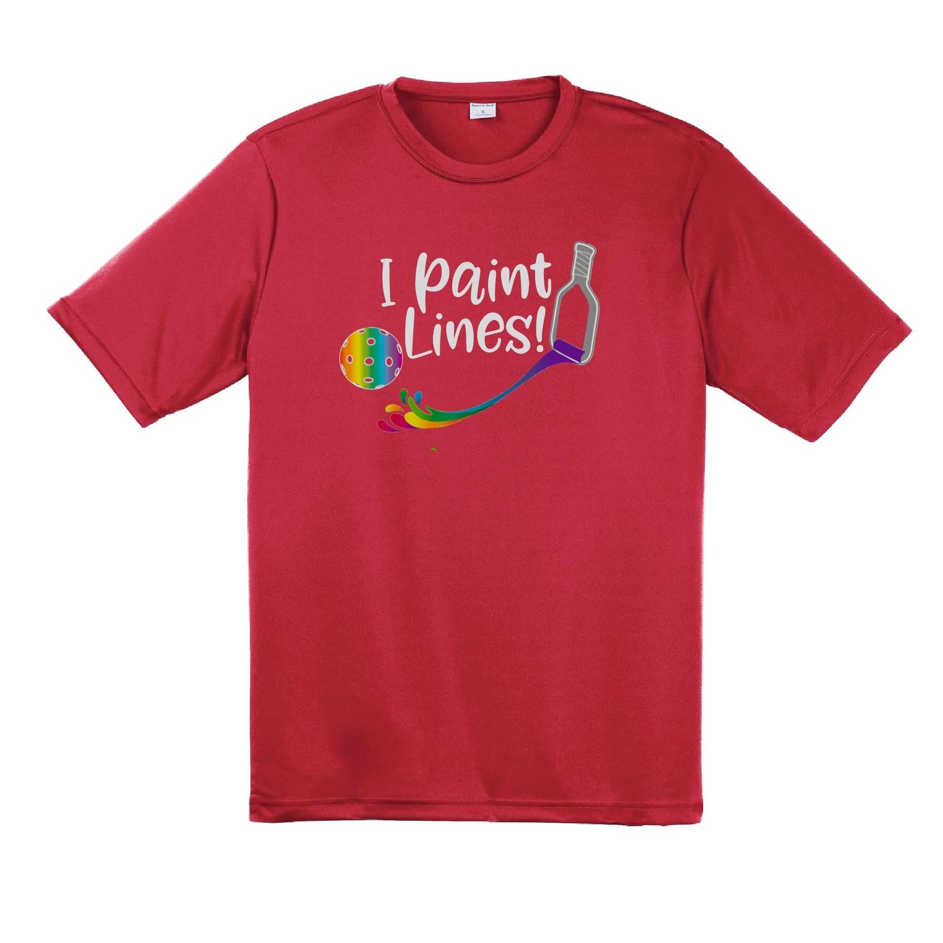 I Paint Pickleball Lines | Men's Short Sleeve Pickleball Performance T-Shirt | 100% Polyester