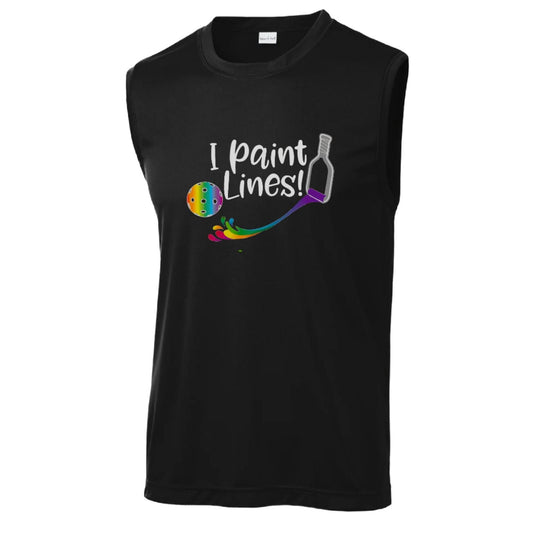 I Paint Pickleball Lines | Men's Sleeveless Pickleball Performance T-Shirt | 100% Polyester