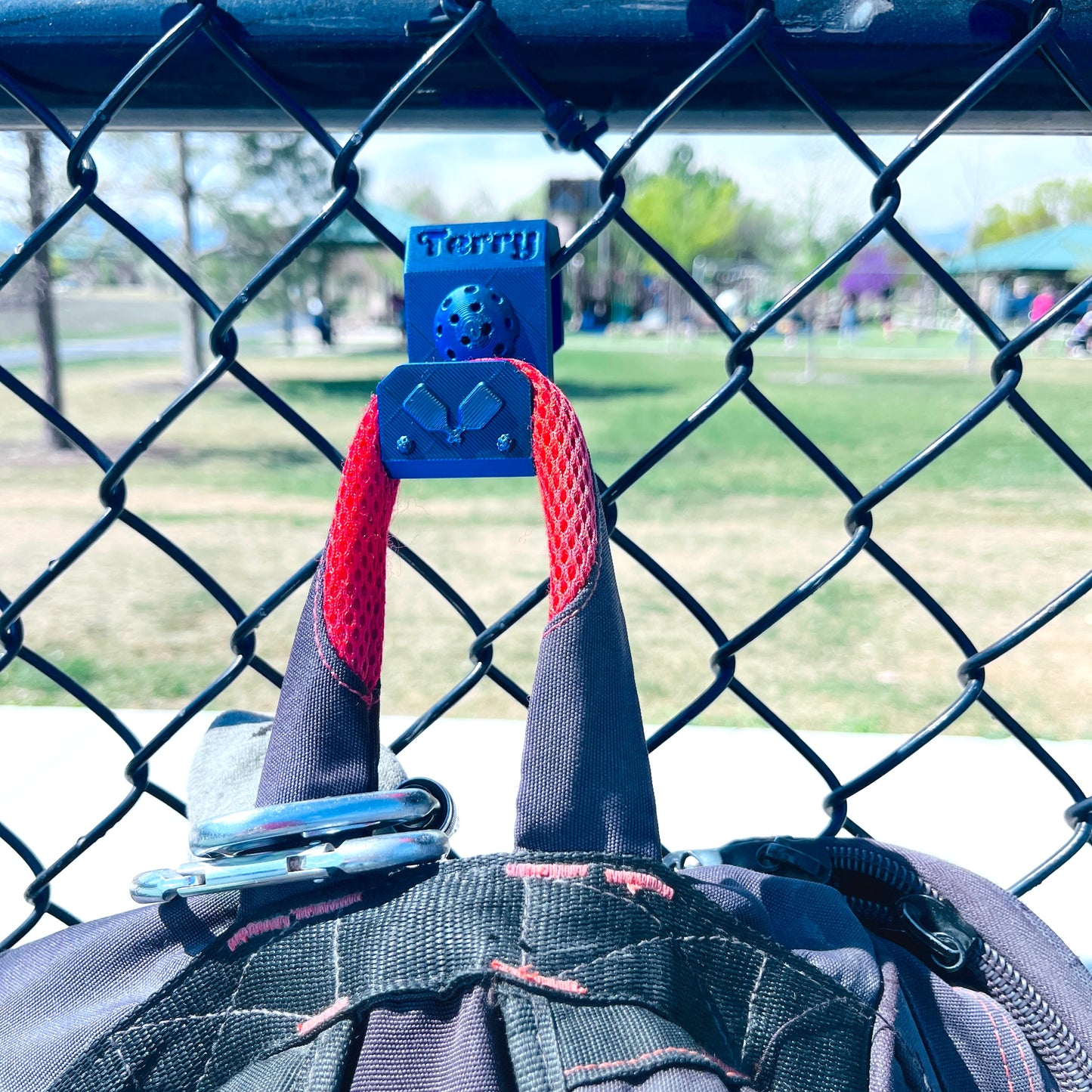 Pickleball Bag Hangers | Personalized Colorful Fence Clip | Fun Fence Caddy Hook