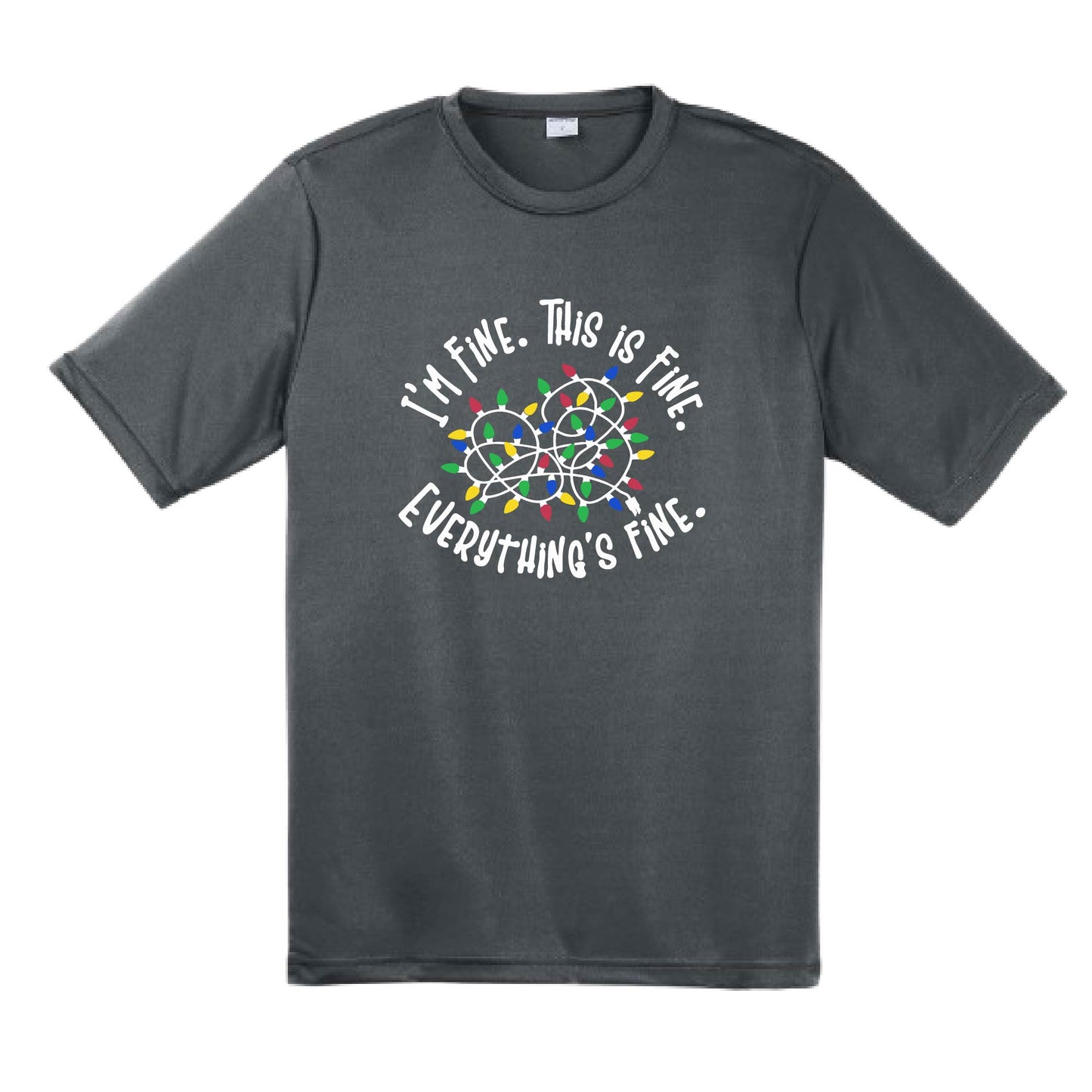 I'm Fine This is Fine Christmas | Men's Short Sleeve Athletic Performance T-Shirt | 100% Polyester