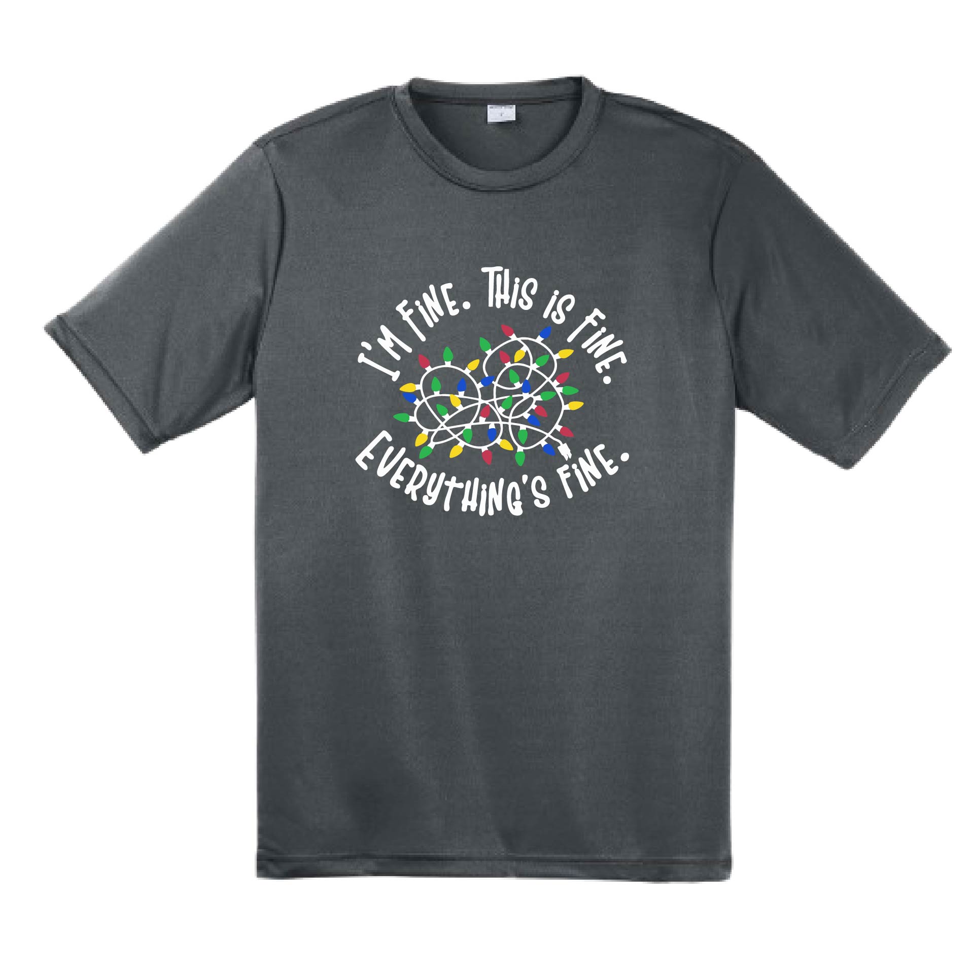 I'm Fine This is Fine Christmas | Men's Short Sleeve Athletic Performance T-Shirt | 100% Polyester