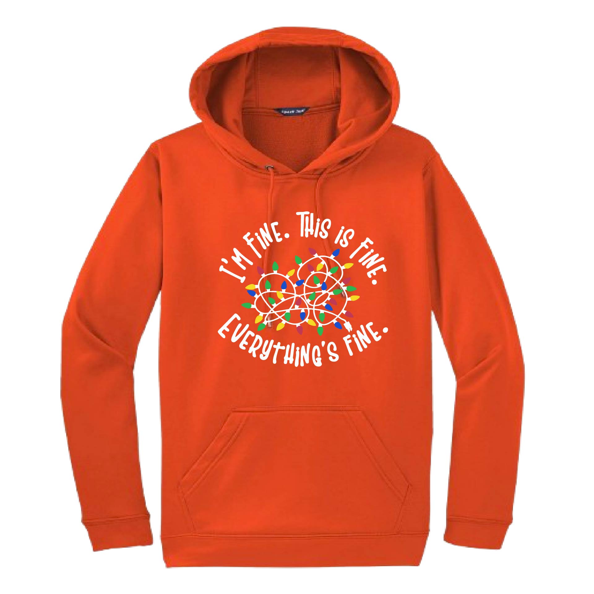 I'm Fine This is Fine Christmas | Unisex Hoodie Athletic Sweatshirt | 50% Cotton/50% Polyester