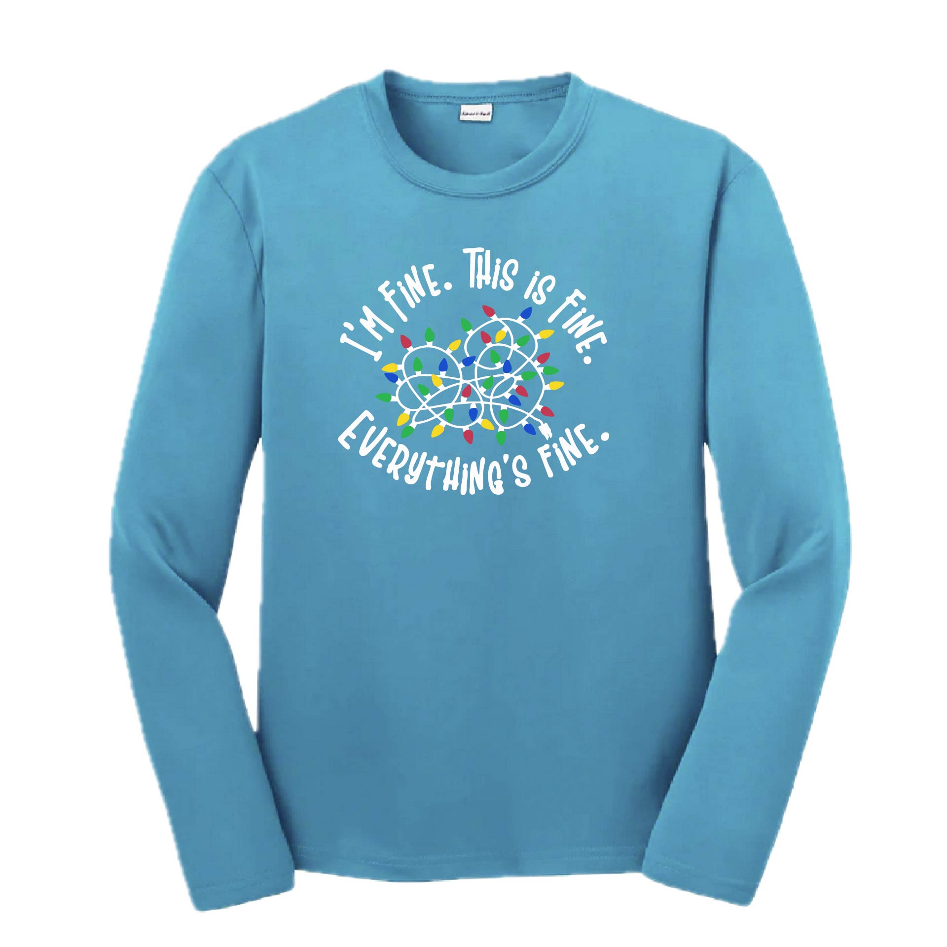 I'm Fine This is Fine Christmas | Youth Long Sleeve Performance T-Shirts | 100% Polyester