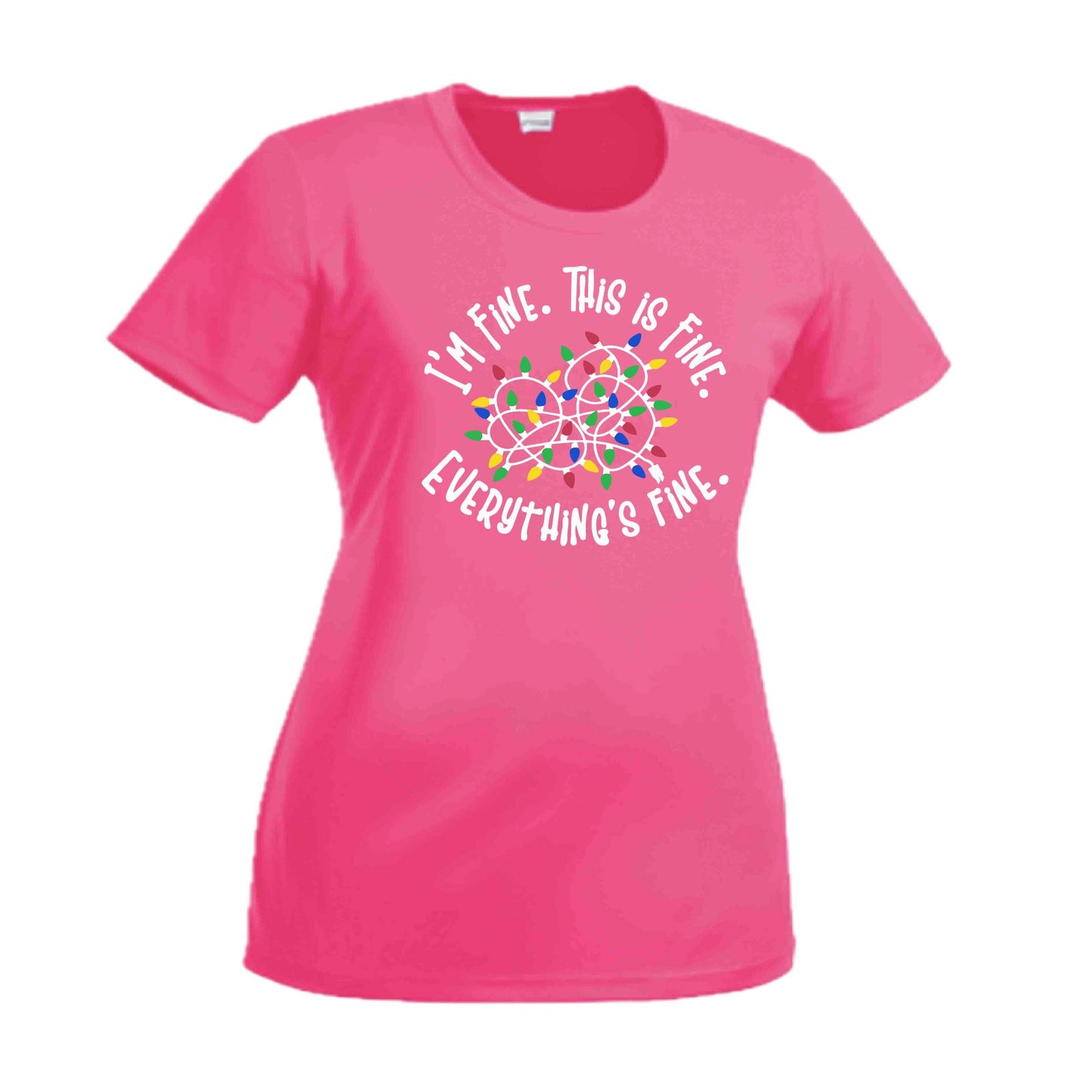 I'm Fine This is Fine | Women's Short Sleeve Crewneck T-Shirts | 100% Polyester