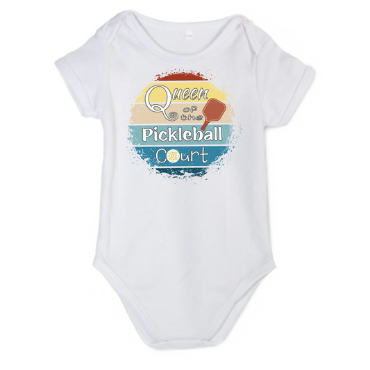 Queen of the Pickleball Court | Infant Short Sleeve Onesie | 100% Cotton