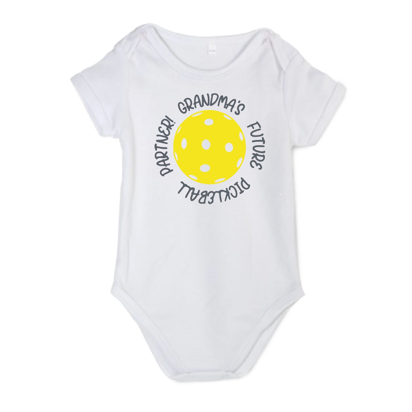 Future Grandma Or Grandpa Pickleball Partner | Infant Short Sleeve Onesie | 100% Cotton