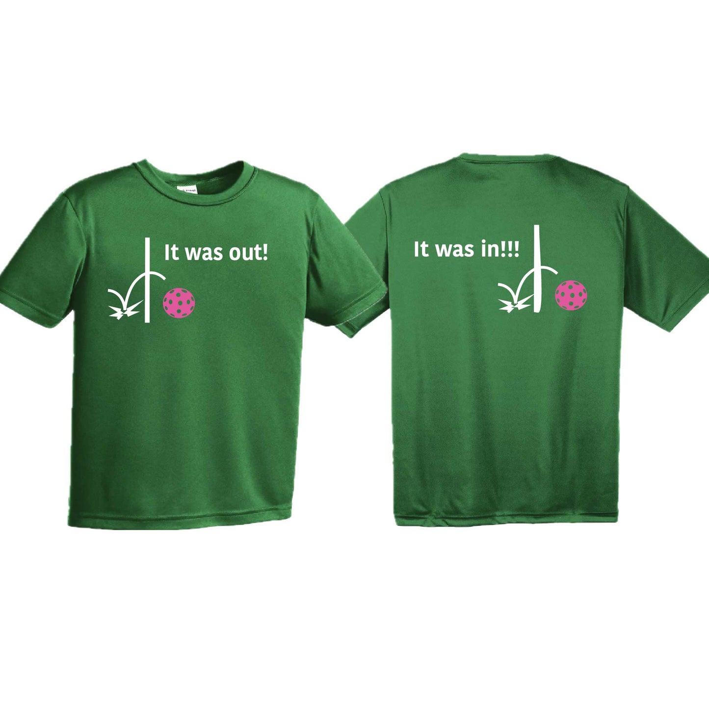 It Was Out! It Was In! (10 Custom Pickleball Colors) | Youth Short Sleeve Pickleball T-Shirts | 100% Polyester