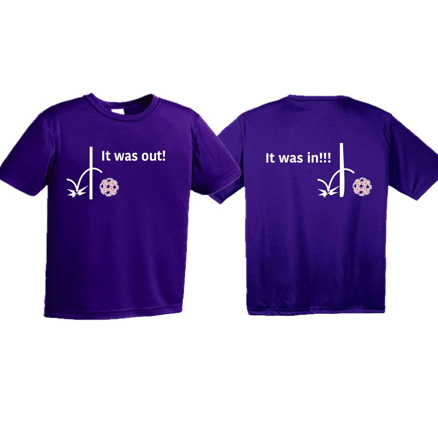 It Was Out! It Was In! (10 Custom Pickleball Colors) | Youth Short Sleeve Pickleball T-Shirts | 100% Polyester