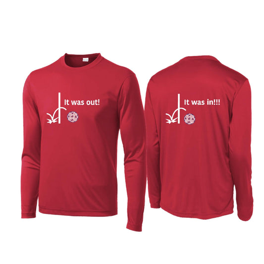 It Was Out! It Was In! (Pickleballs Patriotic Stars) | Men's 1/4 Zip Long Sleeve Pullover Athletic Performance Shirt | 100% Polyester
