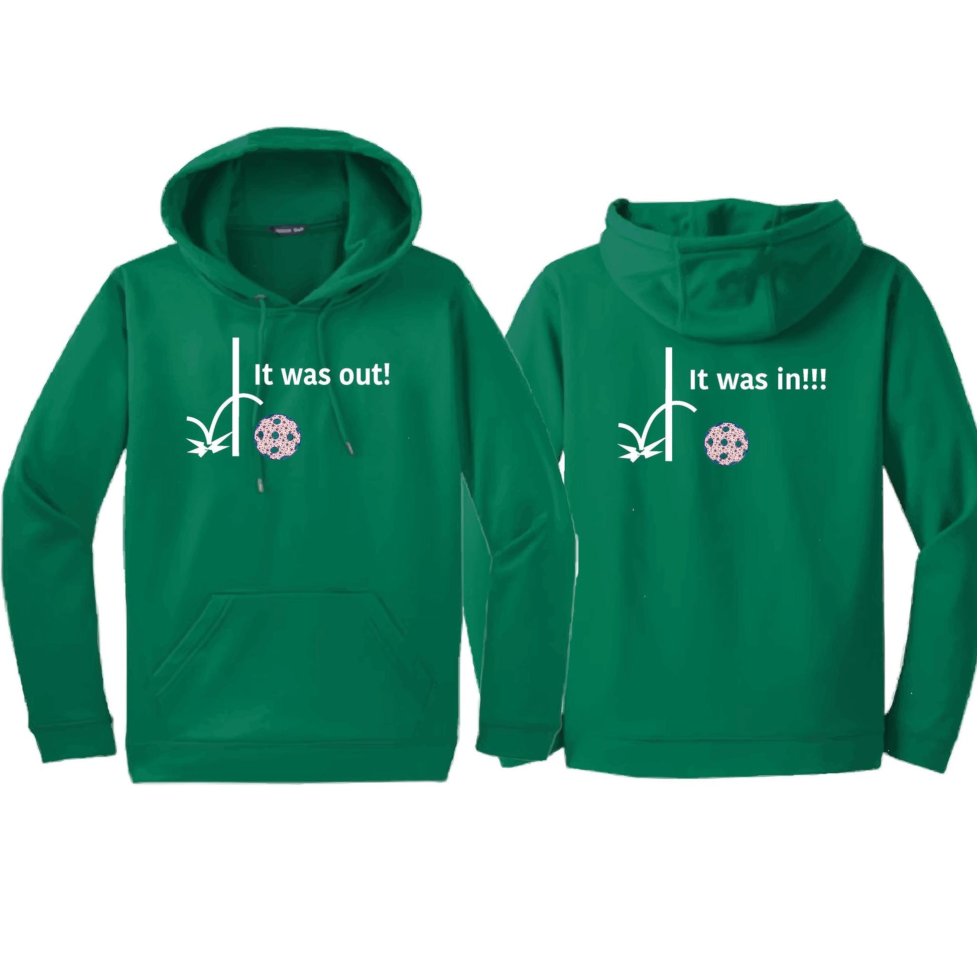 It Was Out! It Was In! (Pickleballs Patriotic Stars) | Unisex Hoodie Athletic Sweatshirt | 50% Cotton/50% Polyester
