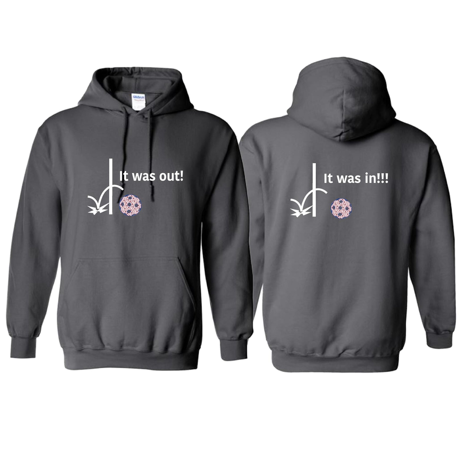 It Was Out! It Was In! (Pickleballs Patriotic Stars) | Unisex Hoodie Athletic Sweatshirt | 50% Cotton/50% Polyester