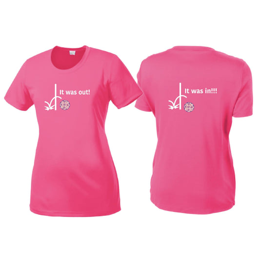 It Was Out! It Was In! (Pickleballs Patriotic Stars) | Women’s Short Sleeve Crewneck Pickleball T-Shirts | 100% Polyester