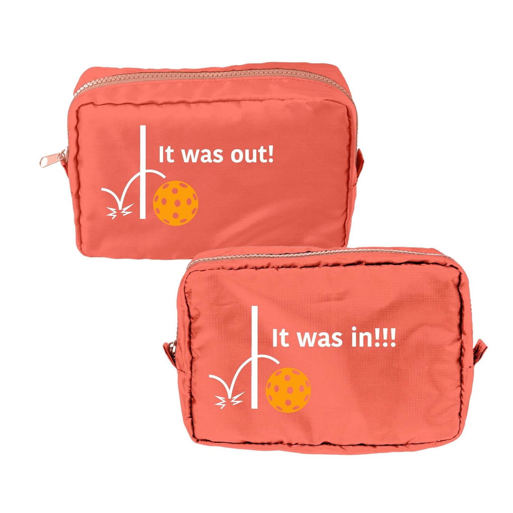 It was out! It was in!!! | Pickleball Dimensional Cosmetic Pouch Bag | Small Size Court Dimensional Bag