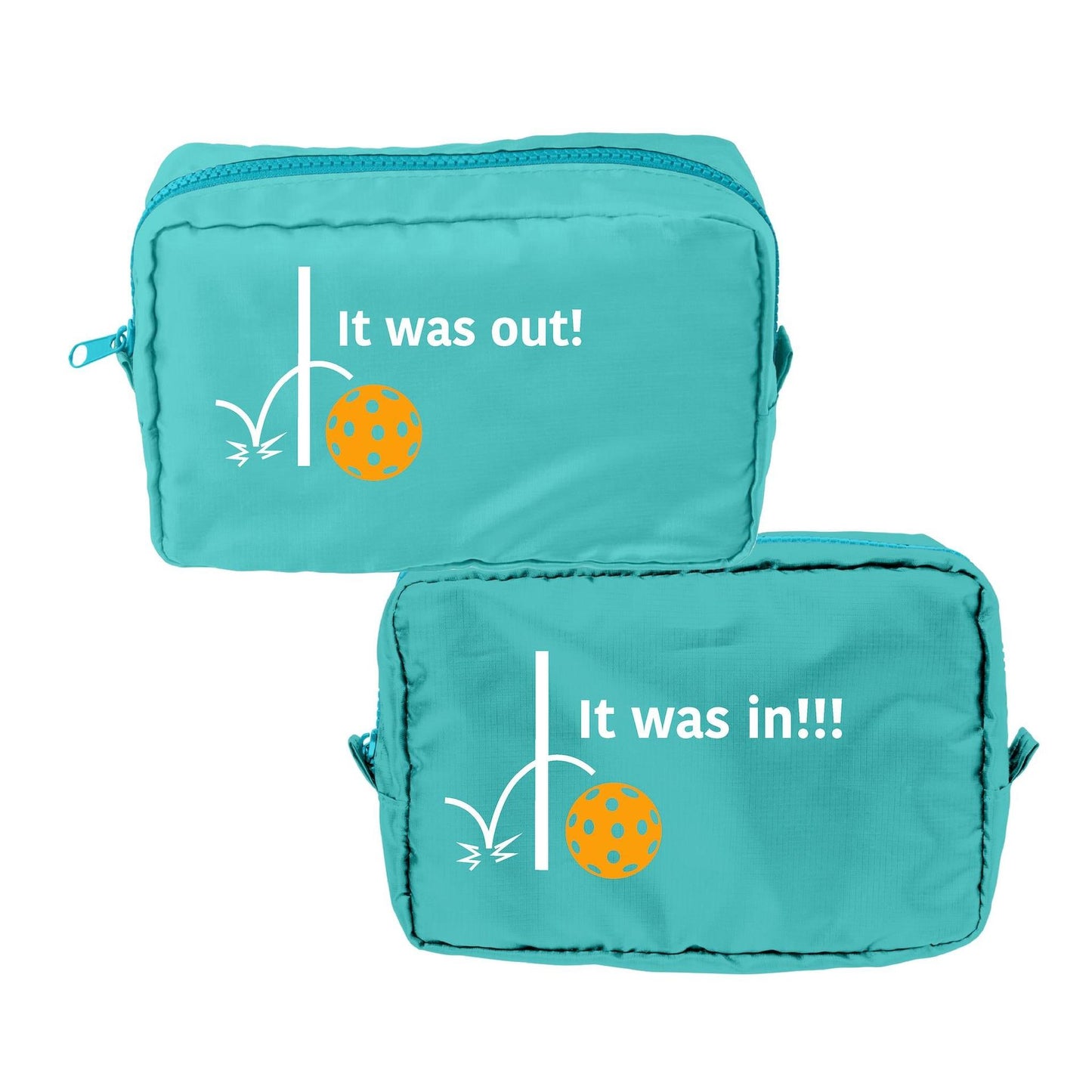 It was out! It was in!!! | Pickleball Dimensional Cosmetic Pouch Bag | Small Size Court Dimensional Bag