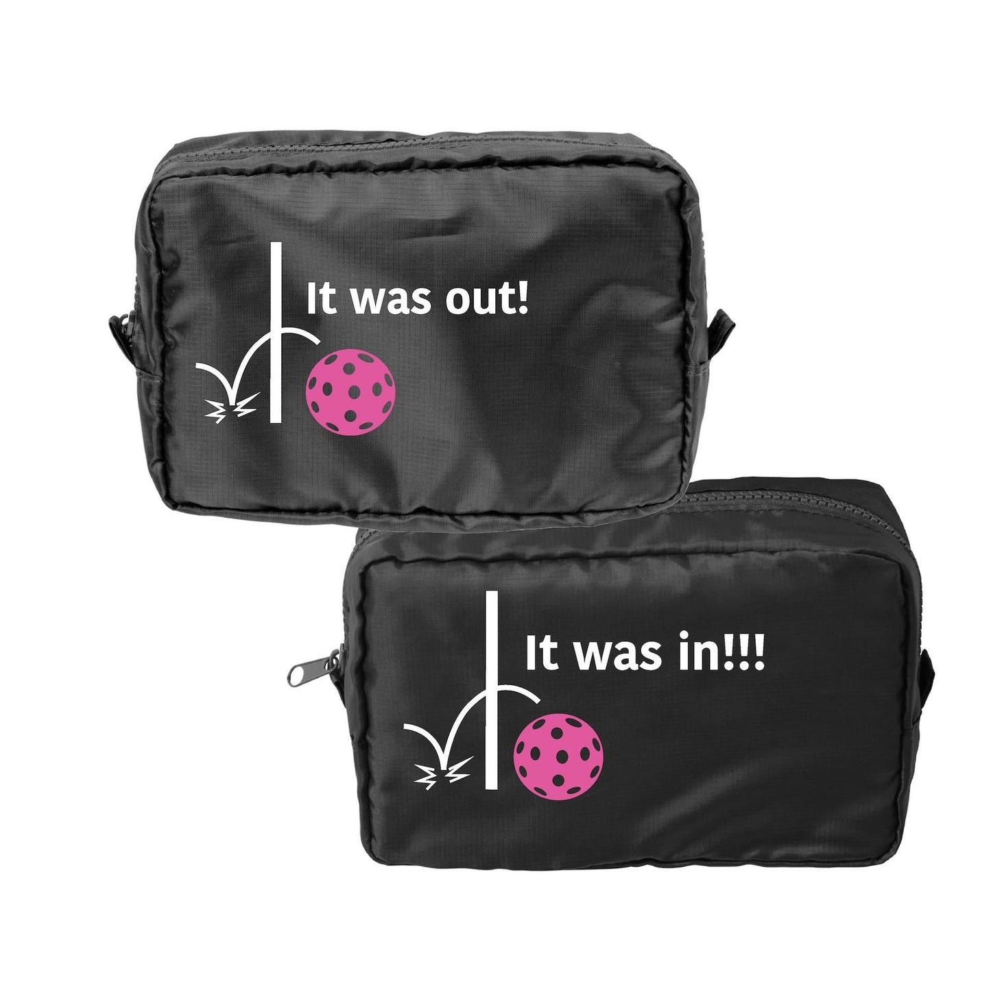 It was out! It was in!!! | Pickleball Dimensional Cosmetic Pouch Bag | Small Size Court Dimensional Bag