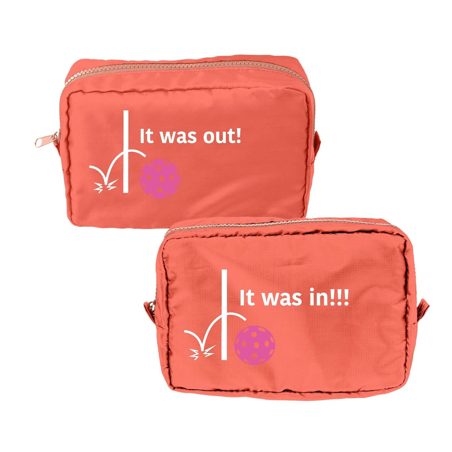 It was out! It was in!!! | Pickleball Dimensional Cosmetic Pouch Bag | Small Size Court Dimensional Bag