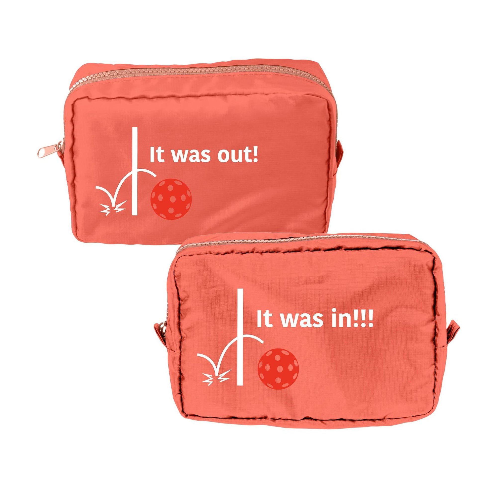 It was out! It was in!!! | Pickleball Dimensional Cosmetic Pouch Bag | Small Size Court Dimensional Bag