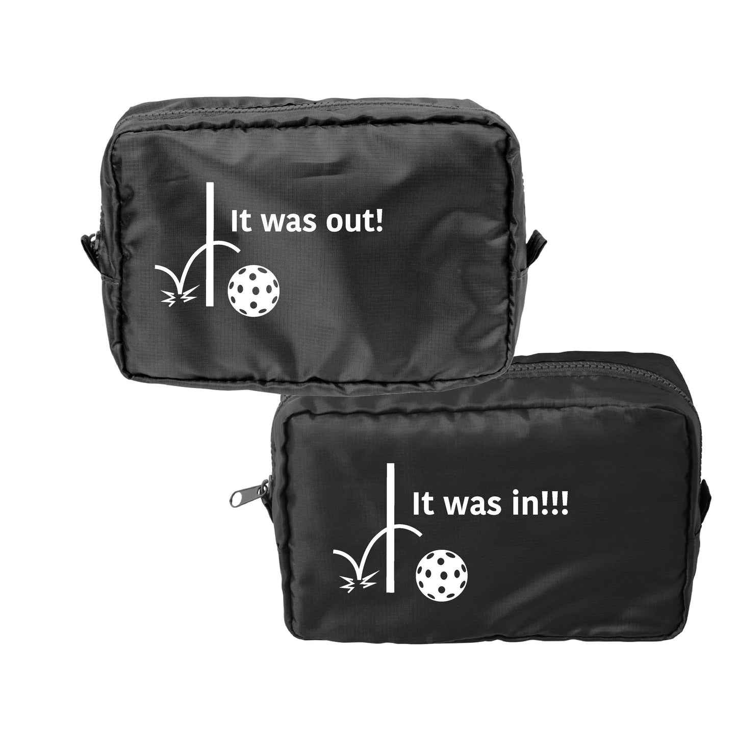 It was out! It was in!!! | Pickleball Dimensional Cosmetic Pouch Bag | Small Size Court Dimensional Bag