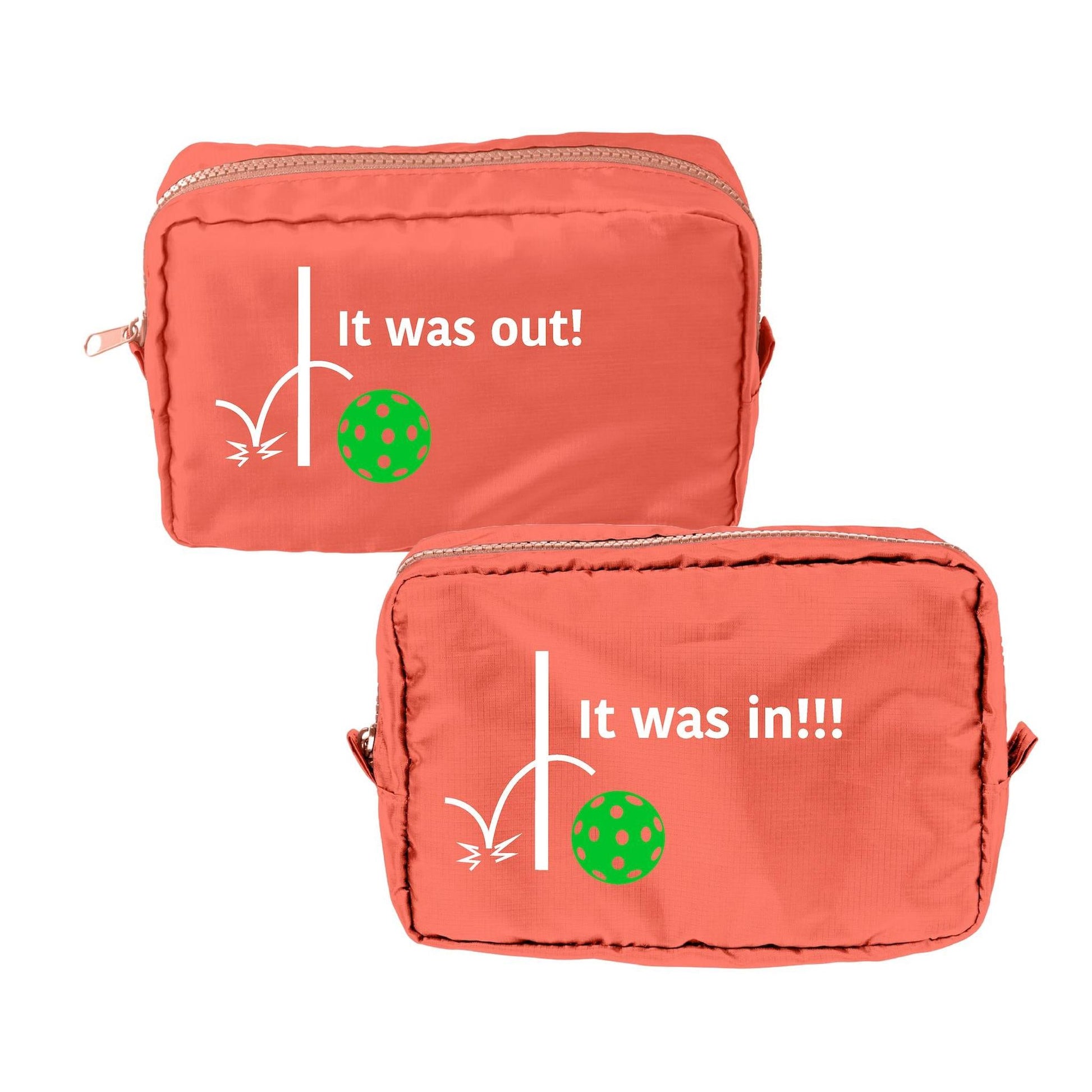 It was out! It was in!!! | Pickleball Dimensional Cosmetic Pouch Bag | Small Size Court Dimensional Bag