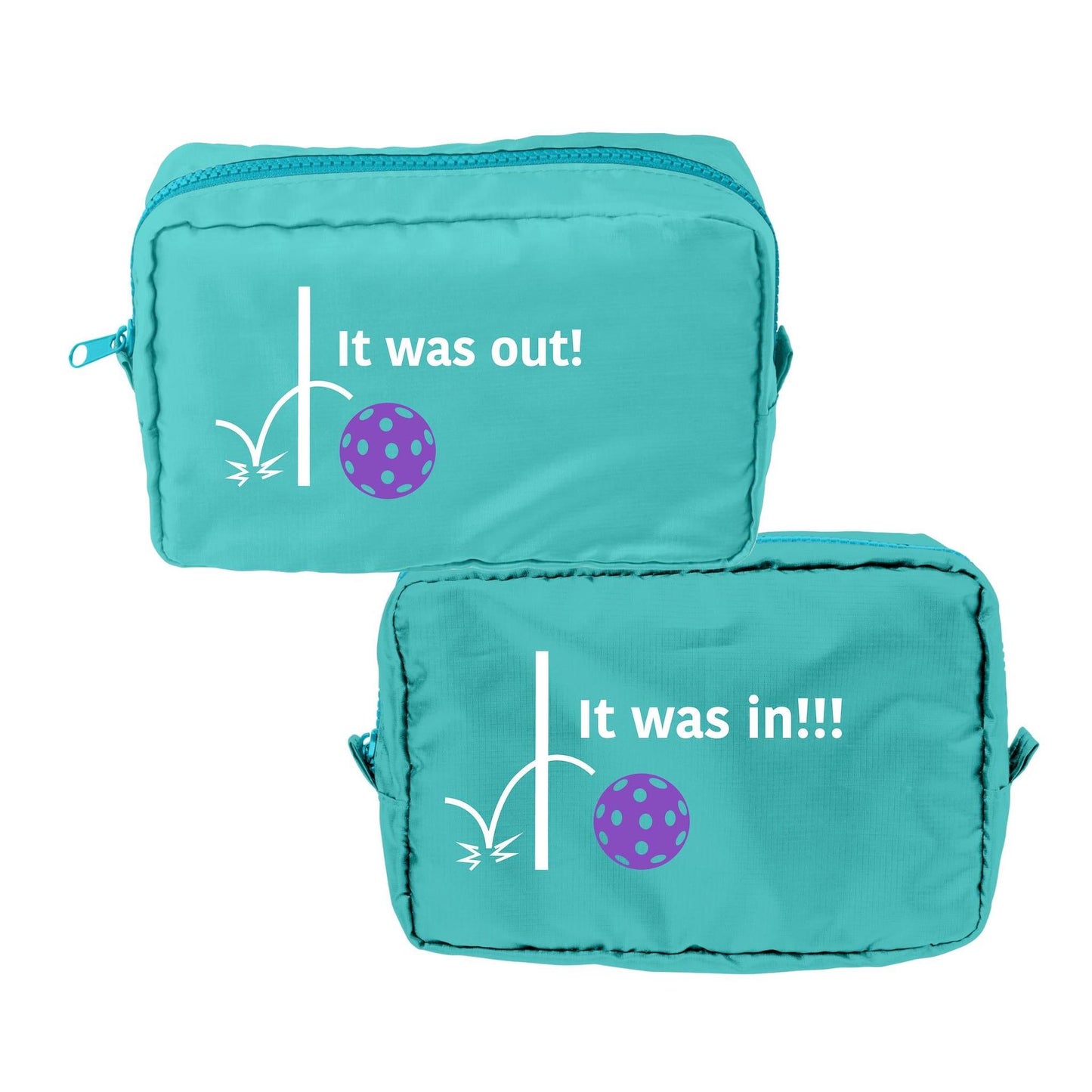 It was out! It was in!!! | Pickleball Dimensional Cosmetic Pouch Bag | Small Size Court Dimensional Bag