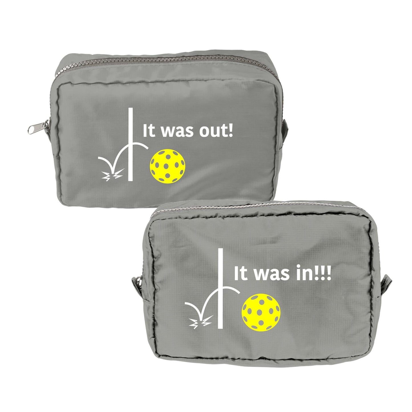 It was out! It was in!!! | Pickleball Dimensional Cosmetic Pouch Bag | Small Size Court Dimensional Bag