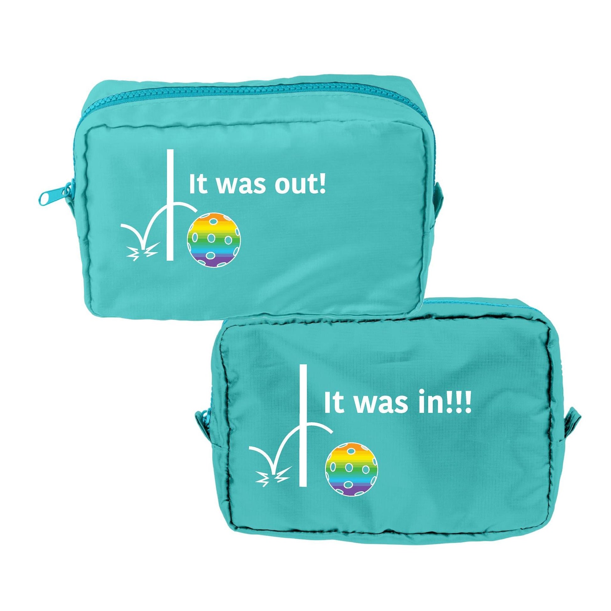 It was out! It was in!!! | Pickleball Dimensional Cosmetic Pouch Bag | Small Size Court Dimensional Bag