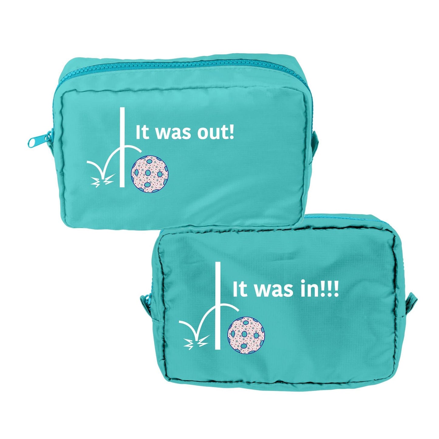 It was out! It was in!!! | Pickleball Dimensional Cosmetic Pouch Bag | Small Size Court Dimensional Bag